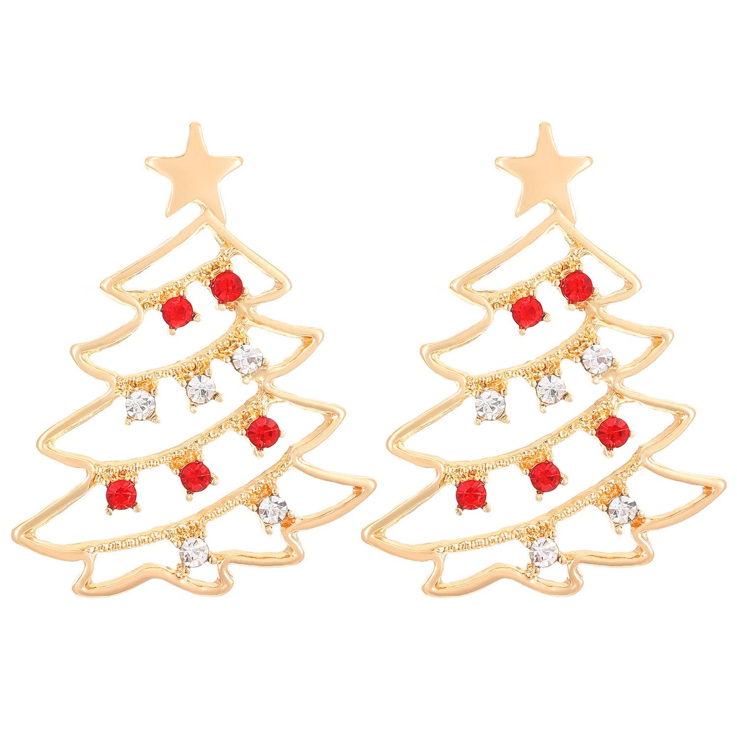 Colorful Zircon Christmas Tree Earrings