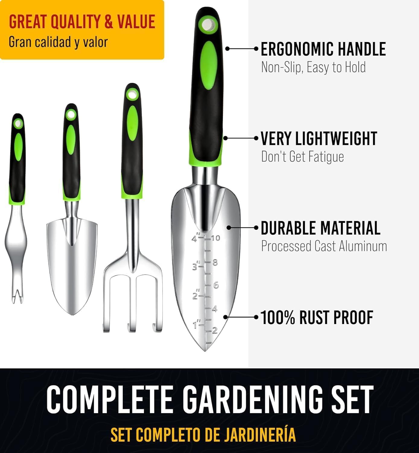 Heavy Duty Garden Tools 9-Piece Set â€?Perfect Gardening Gift for Men & Women