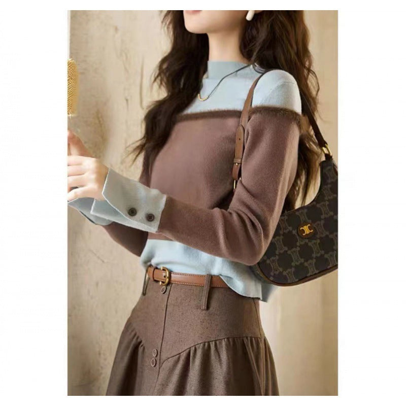 Women's Fake Two Pieces Sweaters Knitwear