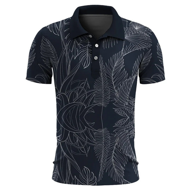 Hawaiian Plant Summer Printed Men's Short Sleeve