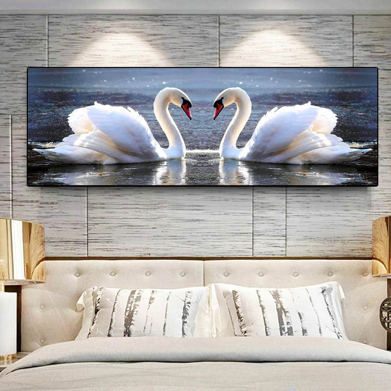 Swan Painting Decorative Art Poster