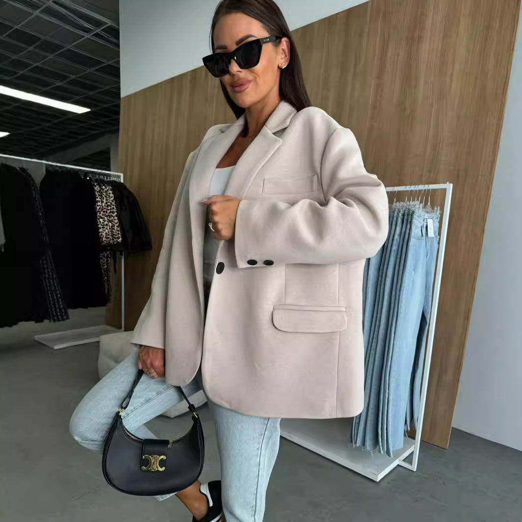 Women's Long-sleeved Suit Collar Top