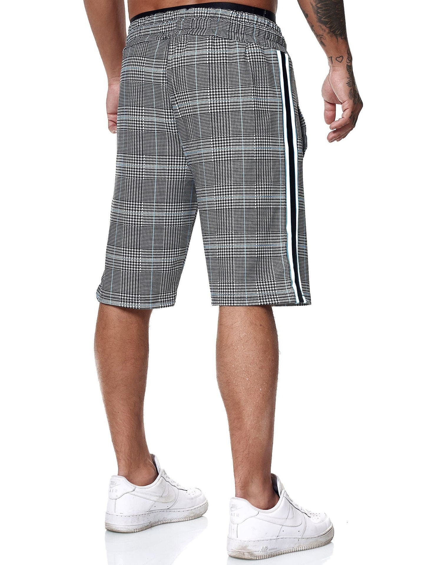 Casual Sports Checkered Striped Fashionable Slim Fit Shorts