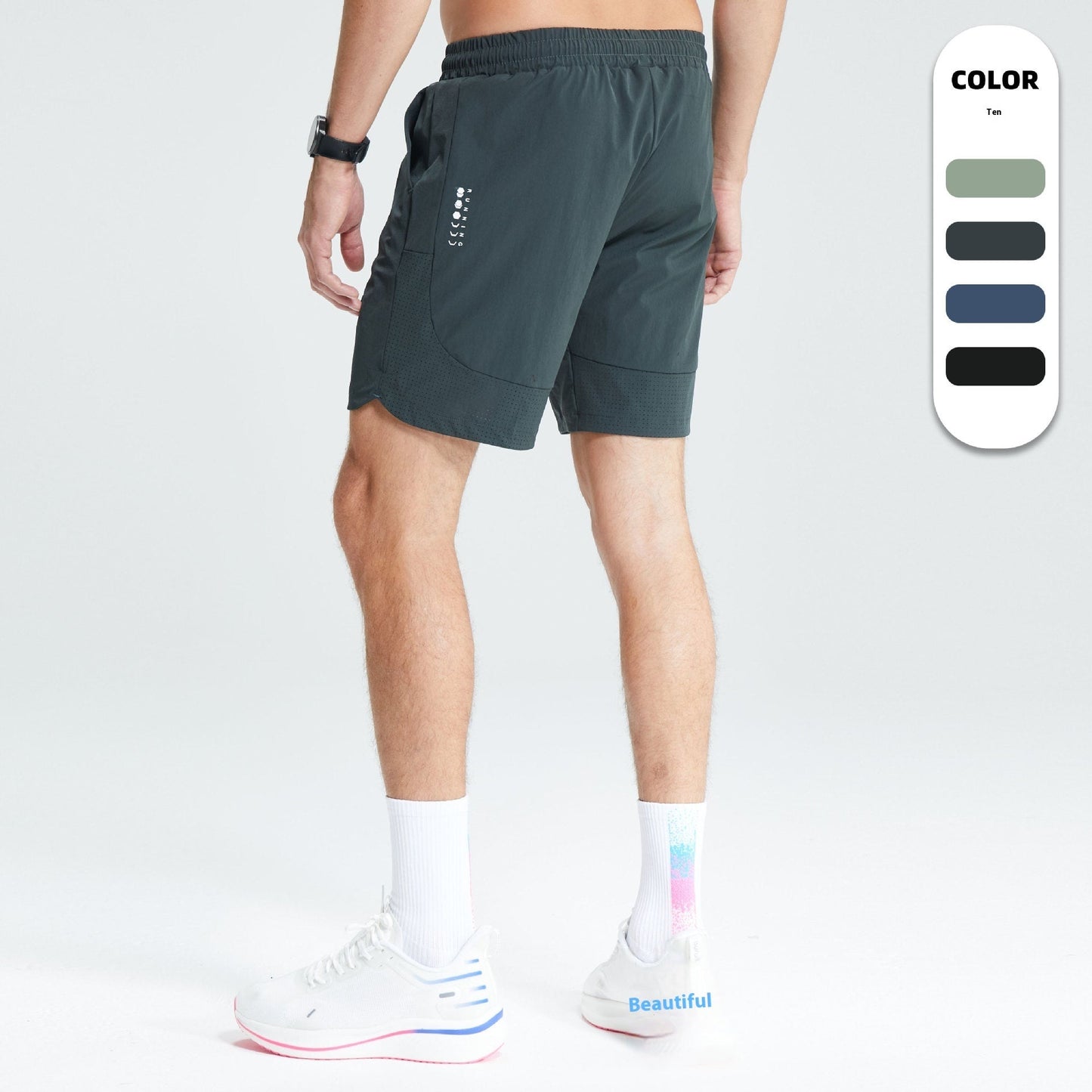 Mesh Stitching Fitness Quick-dry Casual Printed Sports Shorts