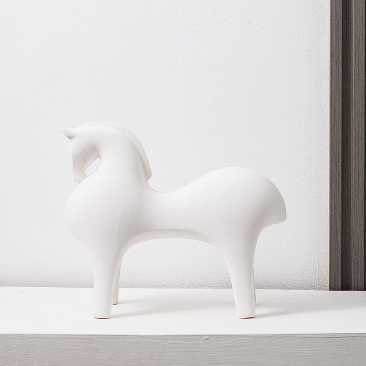 Red Horse Ceramic Decoration Cabinet For Exhibition Hall