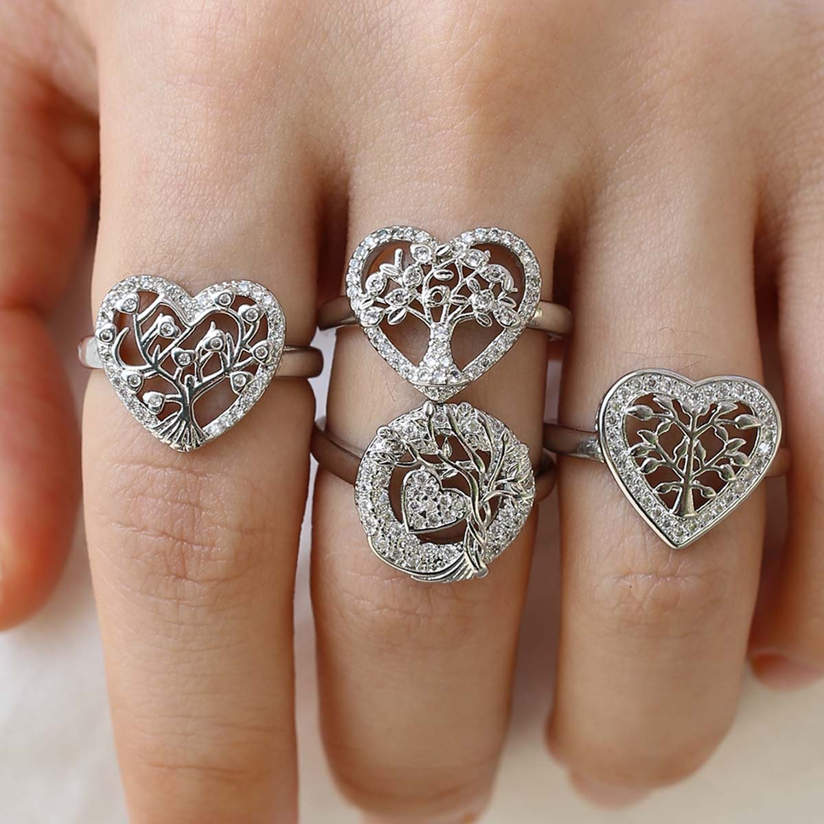 Tree Of Life Women's Ring Gold-plated Inlaid Zircon