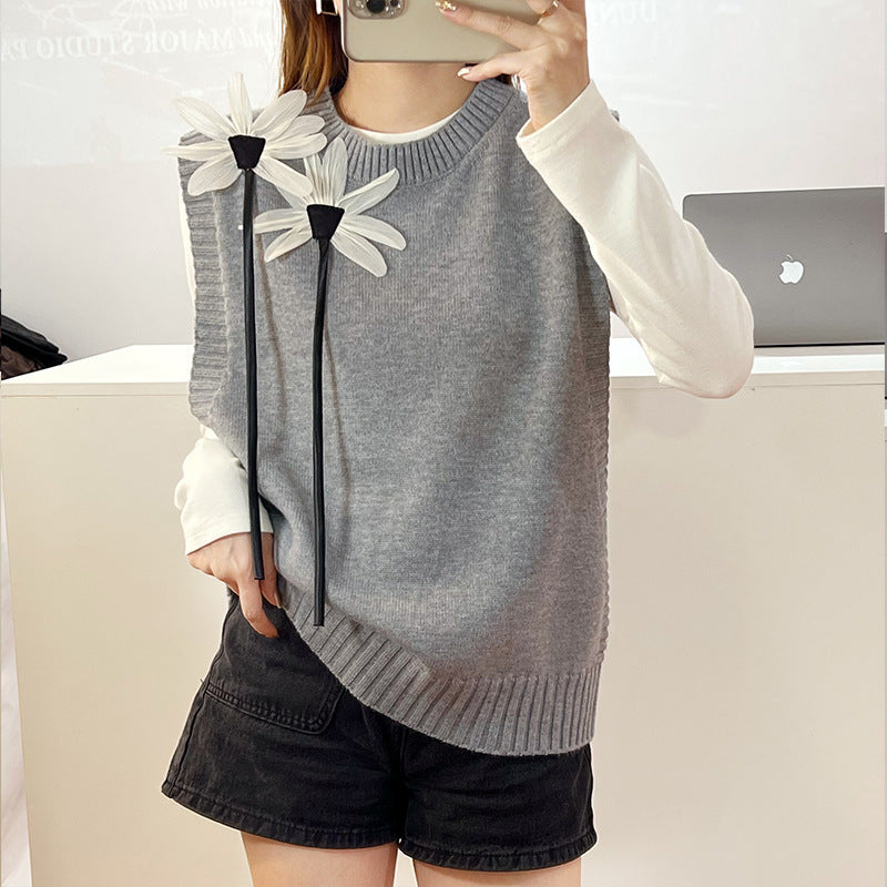 Women's Round-neck Loose Knitted Sweater Vest