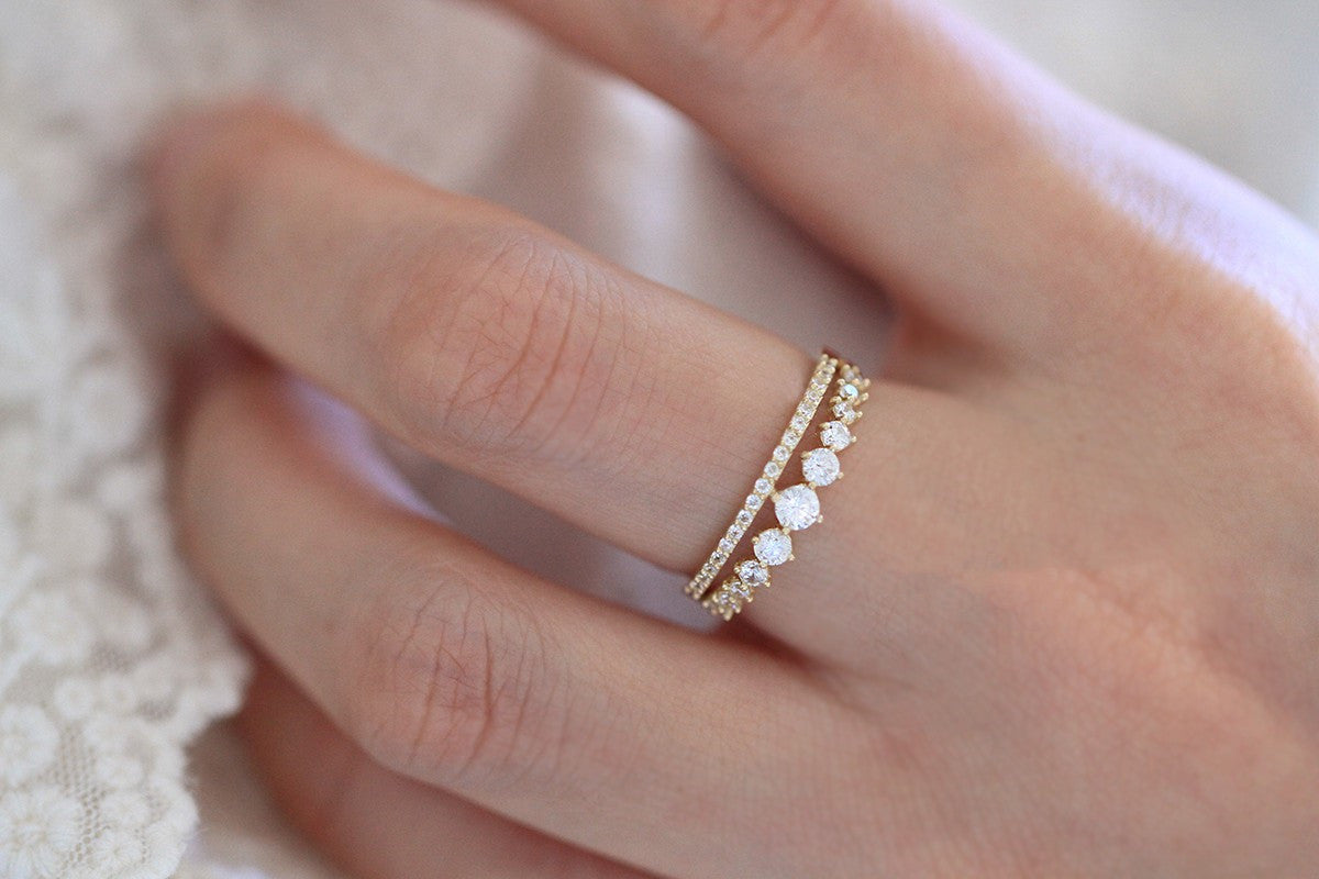 Exquisite Day Gorgeous Double Row Diamond Ring