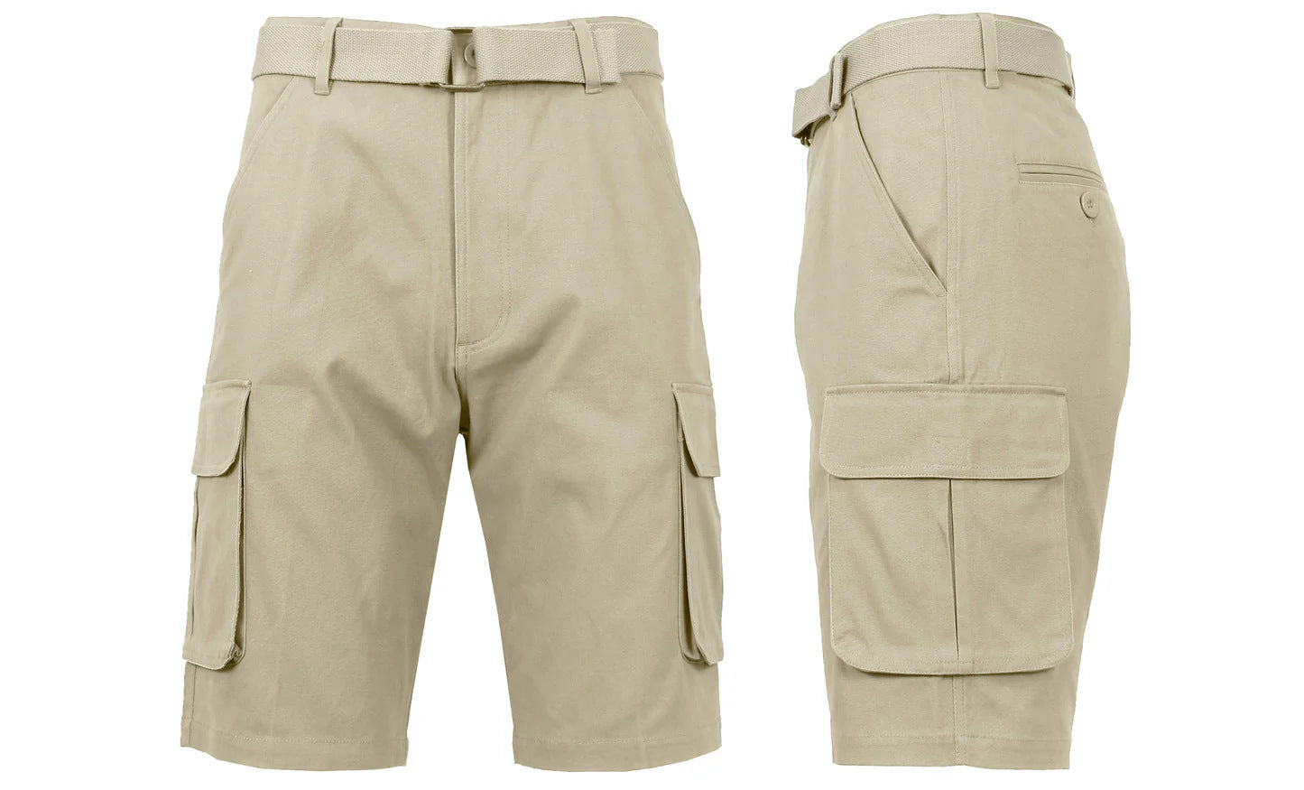 Breathable Stretch Cargo Shorts With Belt Quick-drying