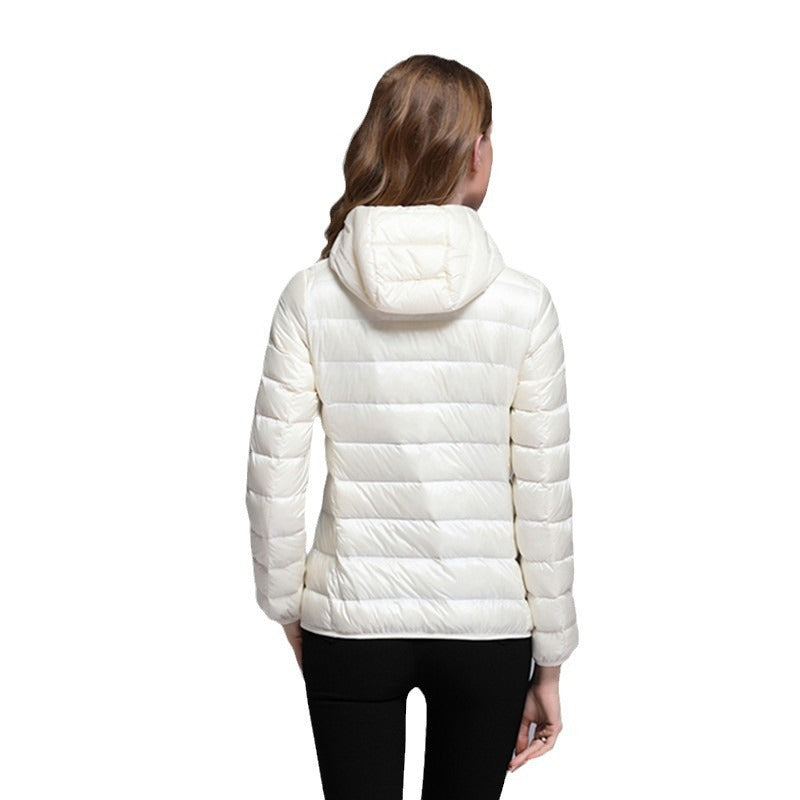 Lightweight Short Type Hooded Down Jacket