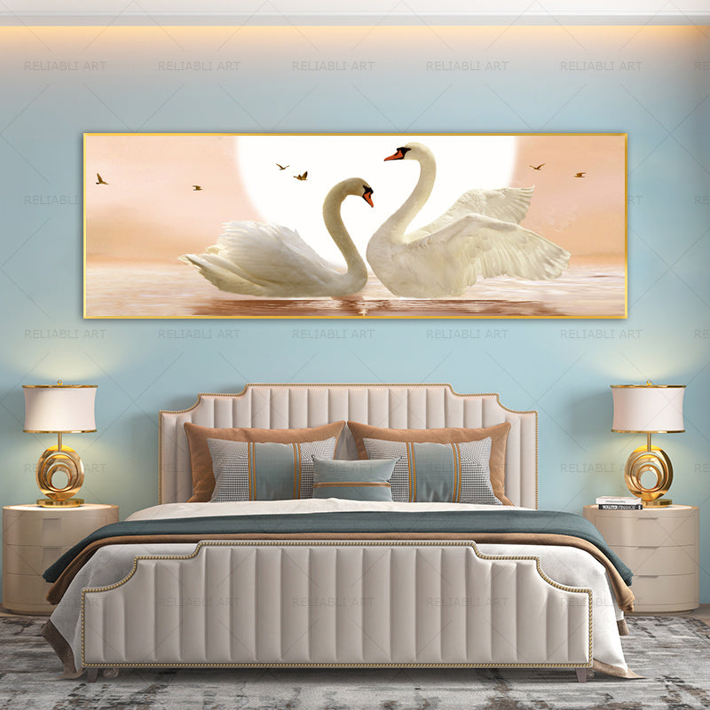 Swan Painting Decorative Art Poster