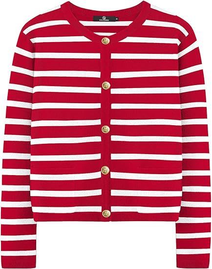 Women's Fashion Personalized Striped Knitted Jacket