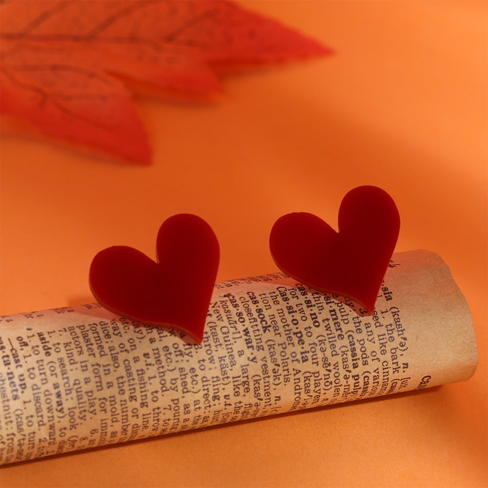 Environmental Acrylic Earrings Halloween Red Love