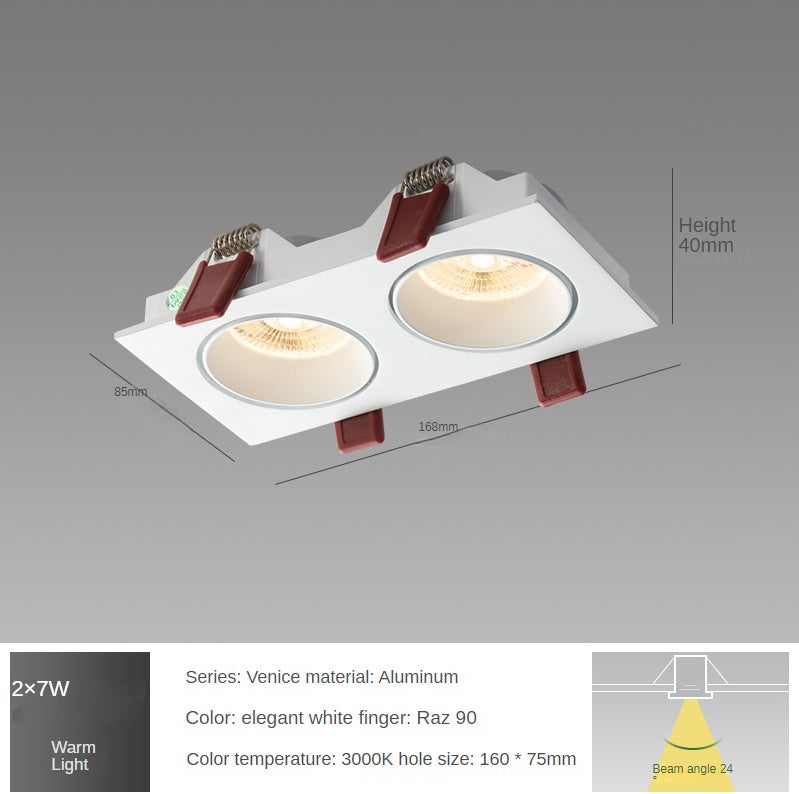 Spotlight Led Embedded Rectangular Living Room Without Main Light