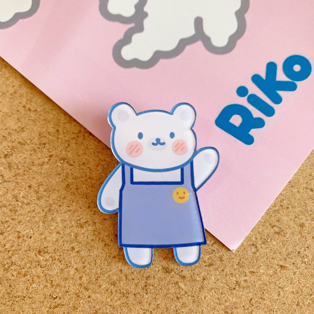 Small Brooch Cartoon Cute Rabbit Accessories Clothes Bag Pendant Badge Female