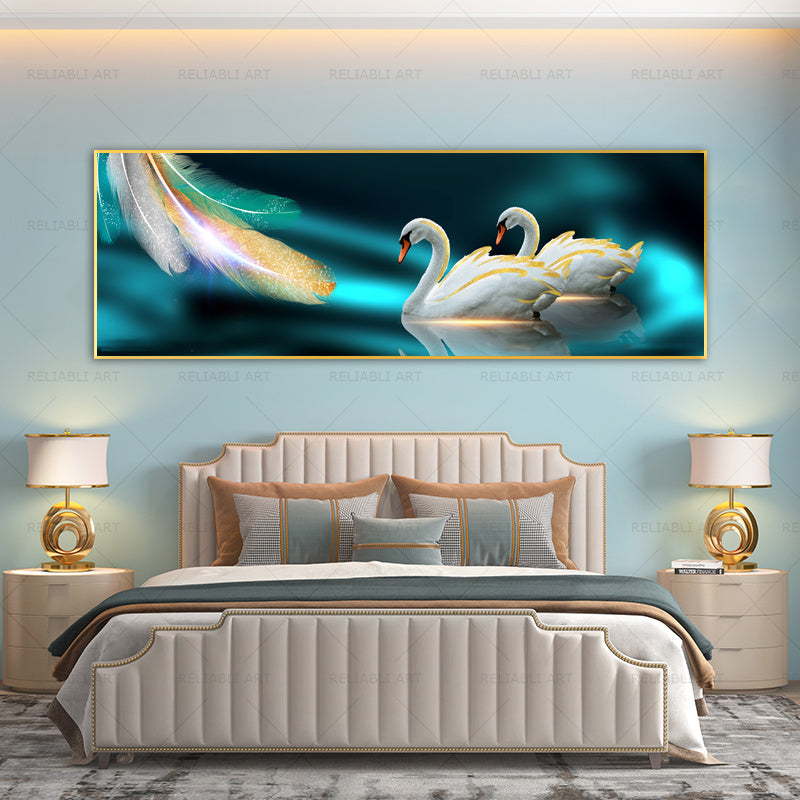 Swan Painting Decorative Art Poster