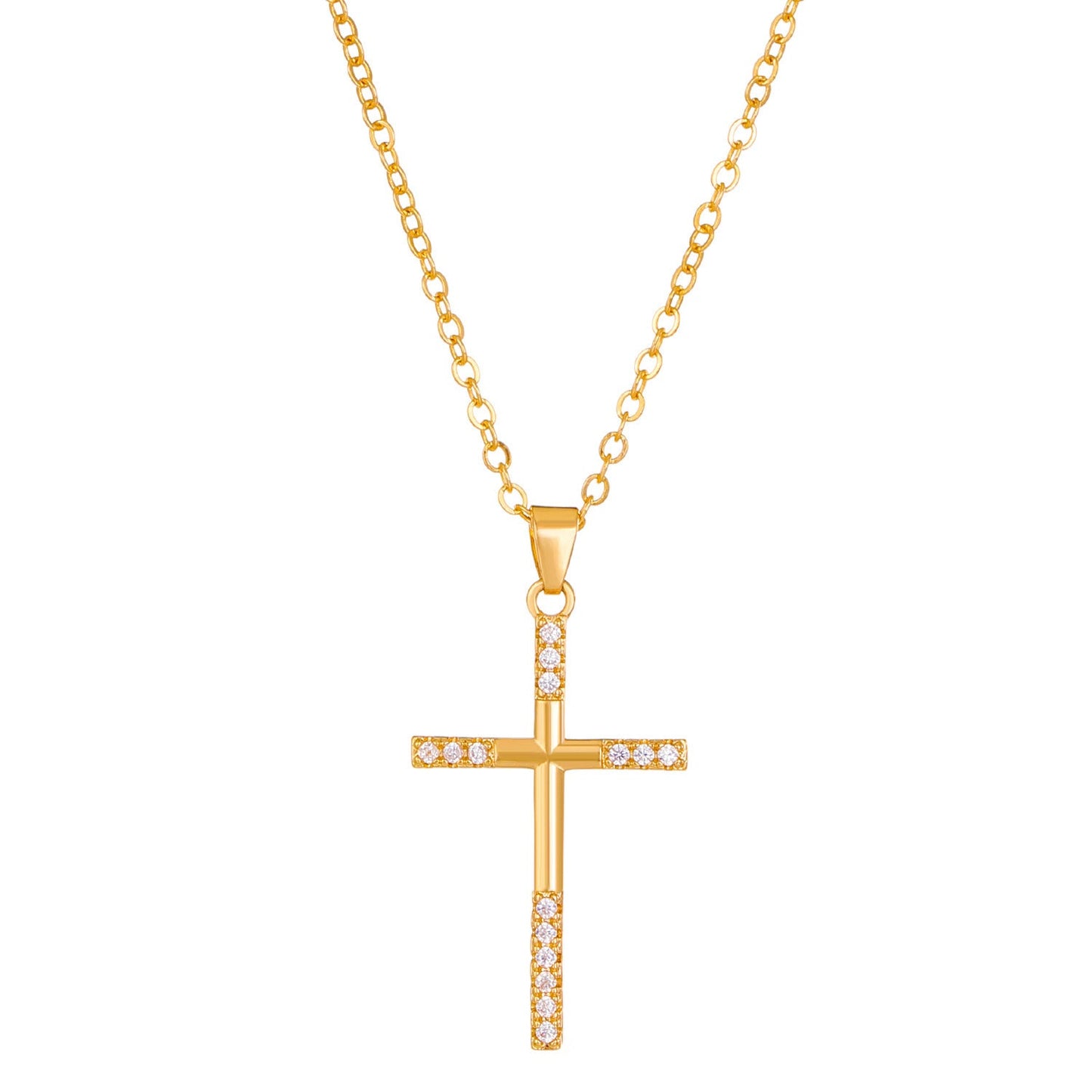 Diamond Cross Necklace Female Cross Pendant Clavicle Chain