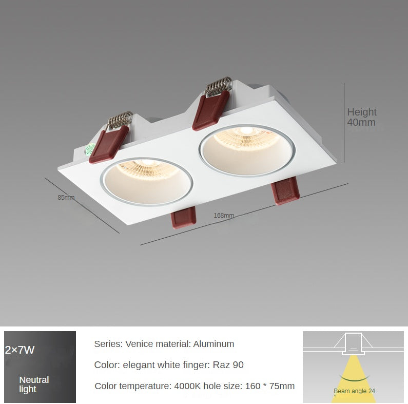 Spotlight Led Embedded Rectangular Living Room Without Main Light