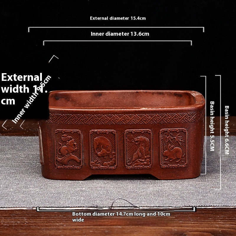 Antique Old Household Desk Flowers And Green Plants Succulent Plant